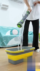MI-C1315 Twist Mop Pel Lantai Tarik Peras Otomatis Kain Pel Microfiber / Alat Pel Lantai Putar