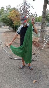 [kèm 4m dây] Võng Lưới Cuộn Bó Đầu 2 Lớp Size Lớn Dày Đẹp - Lưới Võng Lớn Dài 235cm Rộng 150cm - Võng Treo Ngoài Trời - Võng Du Lịch