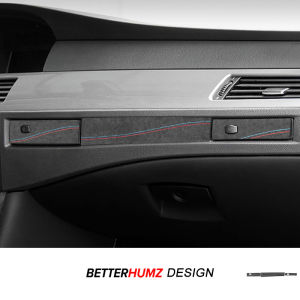 For BMW E60 E61 Series 5 Made of Alcantara/Carbon Fiber Leather Copilot Cup Holder Panel Trim Sticker Car Interior Accessories