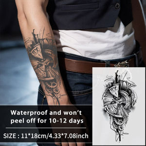 1Pc Clock Gear Waterproof Temporary Tattoo Stickers Long-lasting Waterproof for One to Two Weeks Fake Tattoo for Arm Leg.