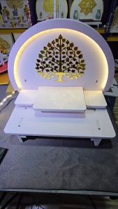 หิ้งพระ H20 LED มีไฟ มีถาดไลด์  หิ้งพระติดผนัง พระพิฆเนศ ท้าวเวสสุวรรณ หิ้งไอ้ไข่  หิ้งพระราหู  หิ้งสีขาว หิ้งคอนโด