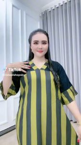 Dress Wanita PKL Rubita Salur Rayon Twill