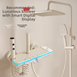 Cream White Constant Temperature Shower Set