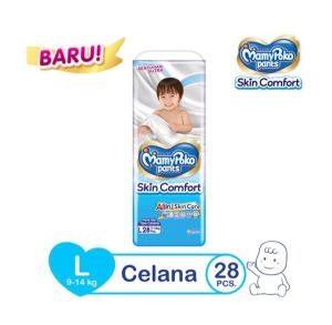 MamyPoko Pants Skin Comfort ukuran [M 32+2 / L 28 / XL 24 / XXL 22] Popok Bayi Celana