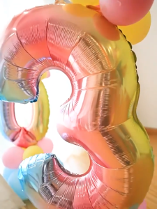 Balonasia Set angka rainbow unicorn mini