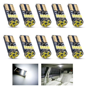 10PCS T10 W5W Canbus Bulbs 194 LED 4014 SMD 15 LED Bulbs White Error Free Car Auto Wedge Interior Light Dome Map Trunk Lamp 12V