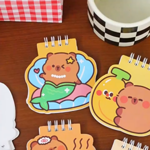 50Sheets Cute Capybara Notebook Blank Page Creative Mini Notepad Student Stationery
