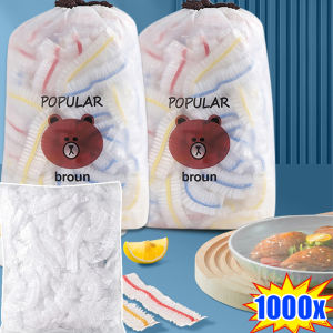 1000 ชิ้น ถุงคลุมอาหารแบบใสใช้แล้วทิ้ง / พลาสติกห่ออาหารแบบยืดหยุ่นหลากสี / ถุงเก็บผักผลไม้เกรดอาหาร / ถุงเก็บความสดในครัว