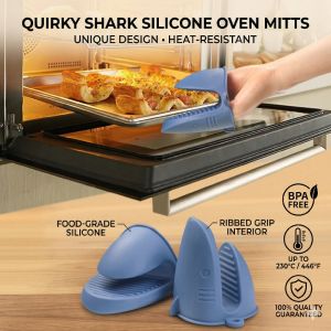 XMSJ | Silicone Pot Holder Oven Glove Heat Resistant 2pc Baking Barbecue Accessories Finger Protector Cooking BBQ Microwave Mitts Set