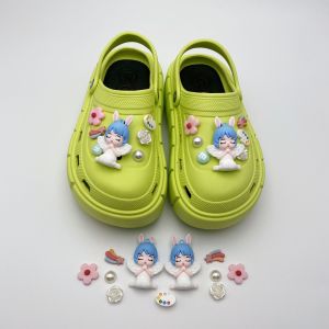 Crocs jibbitz quyến rũ Giày phụ kiện tự làm 3D bong bóng cô gái cô gái thiên thần Khóa Giày Guốc trang trí cho CROCS