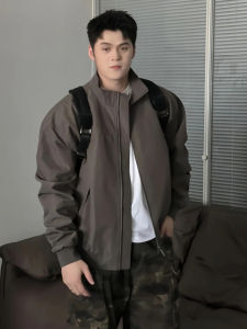 American Style Stand Collar Mens Flight Jacket Autumn Three Proof Soft Shell Shell Jacket Short Workwear Outerwear Coat