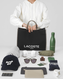 Lacoste Womens Heritage Canvas Cotton Tote Shopping Bag - Lifestyle ( Natural Tan / Sinople Abimes ) - NU4342TD