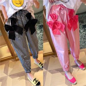 Quần Dài Harem Cotton Đen Trắng Họa Tiết Thắt Nút Cạp Chun Co Giãn Mùa Hè 2025 Dongda Gate Dành Cho Nữ