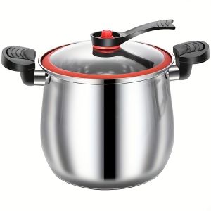 Stainless Steel Stockpot With Glass Cover Large-Belly Slow Pot Porridge And Soup Cooker Non-Stick Soup Pot for Induction Cookers