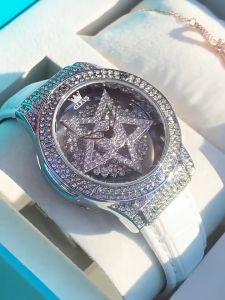 OLEVS 9938 Full Diamond Luxury Quartz Watch for Women Waterproof Genuine Leather Strap Fashion Women Wristwatches