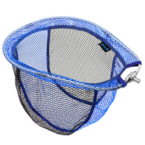 SANLIKE Replacement Rubber Landing Net 4-Fold Oval Aluminum Frame Light Portable Fishing Net S/M/L Blue Black