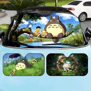 Kawaii T-Totoro Anime Car Windshield Funny Sun Shade Foldable UV Ray Sun Visor Protector Sunshade For Front Window
