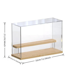 Transparent Acrylic Display Box Wooden Shelves Storage BoxSuitable for Protection and Display of Small Collections of Toy Car