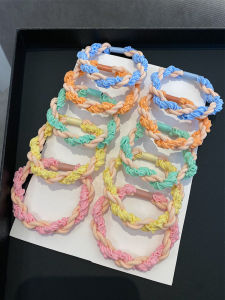 Korean Weaving Hair Rope New Arrival Internet Celebrity Minimalist High Elasticity Hairtie Durable Rubber Band Young Adult Candy-Colored Hair Tie