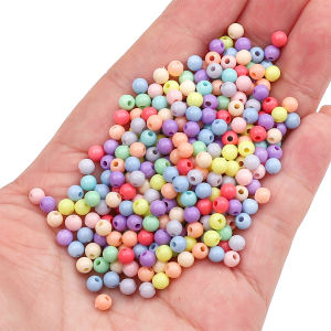 10g 4mm Acrylic hạt cườm tròn Macarons màu sắc không gian lỏng lẻo hạt cho vòng đeo tay vòng cổ Keychain DIY jewlery thủ công làm hạt