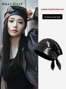BILLI ZILLY | Fashionable Womens Liquid Leather Headscarf Hat