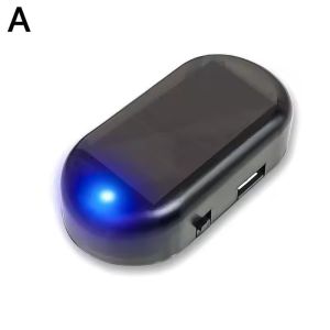 Car Led Solar Powered Security Light Warning Dummy Alarm Wireless Anti-theft Caution Lamp Decorative Strobe for Auto and Outdoor