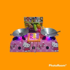 mainan anak masak masakan /KITCHEN SETkompor3tungku+bakaran lengkap murah bisa nyala lampu led cocok buat kado bisa COD