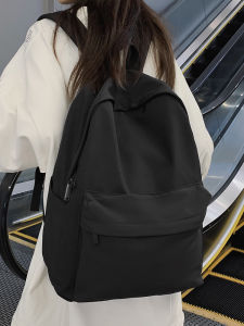 Ancient Ginseng Pure Color Simple INS Backpack for Women Japanese and Korean Style Large Capacity Lightweight Double Shoulder Bag