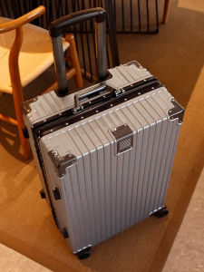 Durable Aluminum Frame Luggage Bag with Lockable Password Combination Travel Suitcase for Men And Women Large Capacity