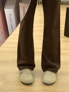 High Waist Wide Leg Jeans Womens Extended Length 175cm plus Size Brown American Style Loose Straight Cut Trousers