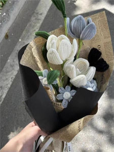 Handmade Tulip Bouquet DIY Material Kit Creative Gift for Boyfriend Romantic Festive Universal Customizable Velvet Packaging