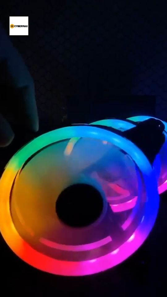 YGT 120mm RGB Case Fan Double Ring LED Rainbow Computer Case Fan Cooling Fan Components