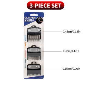 3 Pcs Hair Clipper Guards Guide Combs Trimmer Cutting Guides Styling Tools Attachment Compatible 1.5mm 3mm 4.5mm