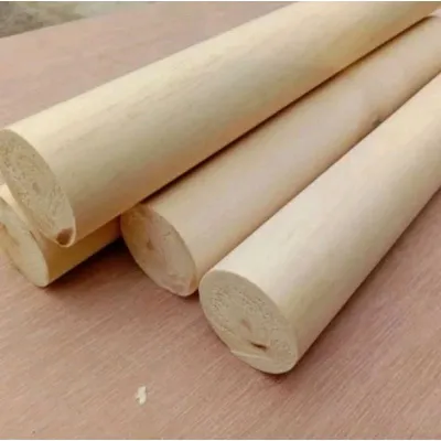 Tongkat Pramuka Berkemah / Hiking Kayu Merah Putih 160 cm Diameter 3 cm Dowel Bulat Panjang Natural