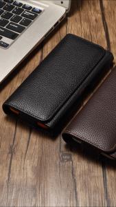 Genuine Leather Phone Waist Pouch Bag with Belt Loop Phone Holster for 18 Pro Max/17 Pro Max/16 Pro Max