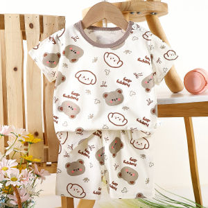 Tagkita | Pure Cotton Thin Cartoon T-shirt and Shorts Set