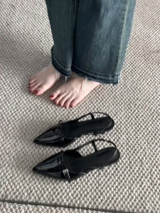 STOMPION French Pointed Toe Patent Leather High Heels Hurgundy Women‘s Walking Shoes Stiletto Sandals