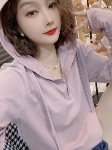 Casual Long Sleeve T-Shirt Womens Autumn New Korean Style Versatile High-End Feeling Pure Color Leisure Sweatshirt