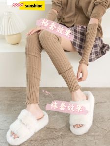 Warm Knitted Long Tube Socks Womens Outerwear Knee Pad Soft Cotton Autumn Winter Thermal Leg Sleeve Japanese Style Sweet Girl