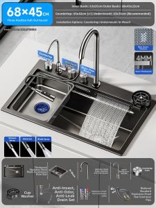 JIAYUN | Large Single Bowl Stainless Steel Kitchen Sink Countertop Installation