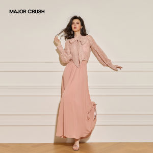 French Romantic Lace Design Suit Dress