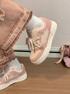 Womens Versatile Thick Sole Board Shoes Summer 2024 New Style Bread Shoe Pink Sneakers Retro Sports Casual Shoes for Students