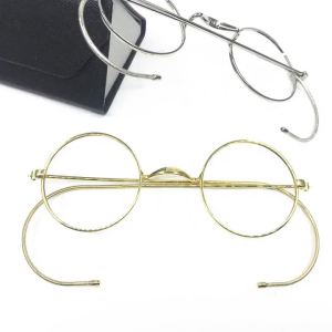 กรอบกลมย้อนยุคขาลวดทองกรอบแว่นตาแบบฟูลเฟรมบุคลิกภาพแฟชั่นแว่นตาตกแต่งฮิปสเตอร์ขาบางสาธารณรัฐจีน