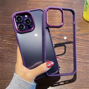Acrylic Transparent Phone Case for iPhone 11 15 16 Pro Max XR X XS Max 6 7 8 14 15 Plus 13 12 14 Pro Max SE 2020 2022 Bumper Shockproof Back Cover Luxury Electroplating TPU Protective Cover