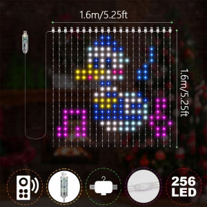 2x2m 400LEDs Smart Curtain Lights with DIY Pattern Window Fairy Light for Christmas Gift Home Decor Outdoor String Lights