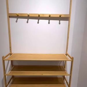 Multifunctional Economic Japanese Style Solid Wood Multi-level Shelving Unit