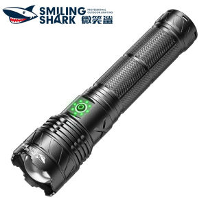 SmilingShark ไฟฉาย SD5987ที่มีประสิทธิภาพสูง10000lm Led ไฟฉาย5โหมด Zoomable Type-C สามารถชาร์จได้กันน้ำสำหรับงานเดินป่าตั้งแคมป์กลางแจ้ง