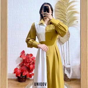 KYRA DRESS CASUAL COMBINATION KOREA MODEL BALOON GAUN KERUT