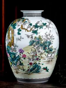 Chinese Style Hand-painted Crane Vase