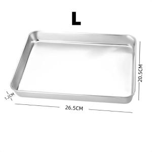 HNKMP | 〔Z〕Stainless Steel Rectangular Plate Baking Oven Tray Chef Bake Pans Food Preparation Plate Food Tray